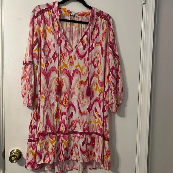 NWT Crown & Ivy Pink Peasant Dress XXL - Picture 1 of 4